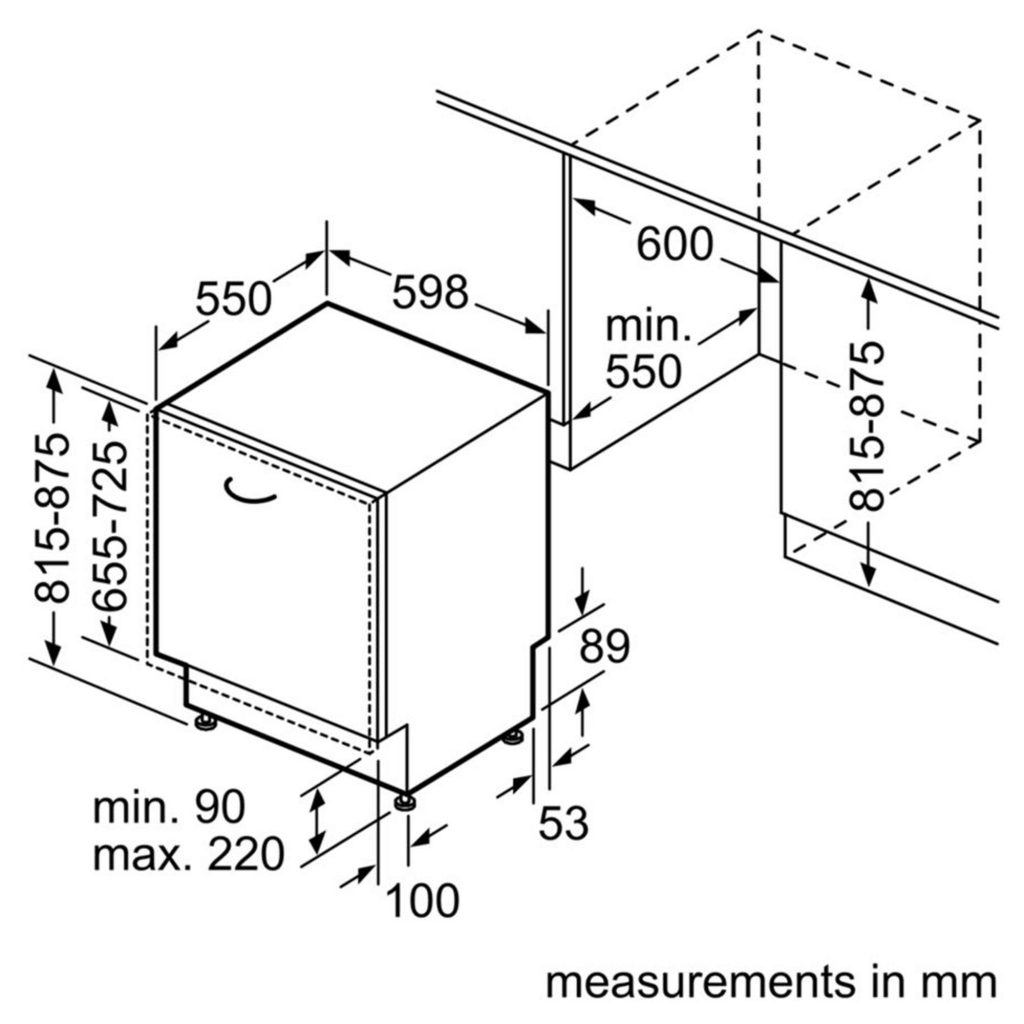 Bosch SMV50C10GB measurements