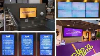 Examples of digital signage installed by Hughes